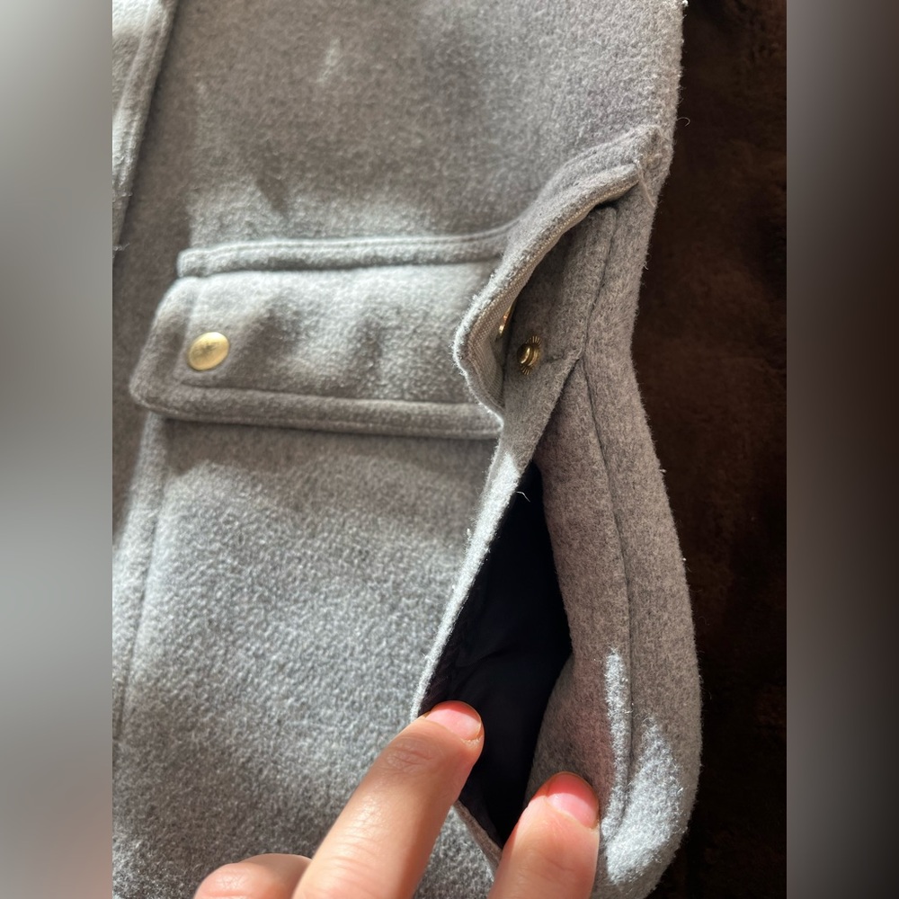 J. Crew Women's Gray Pea Coat with Hood - Picture 9 of 12